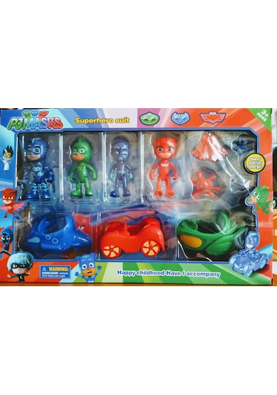 Pijamaskeliler Pj Masks 3 Araç 4 Karakter ve Aksesuarları