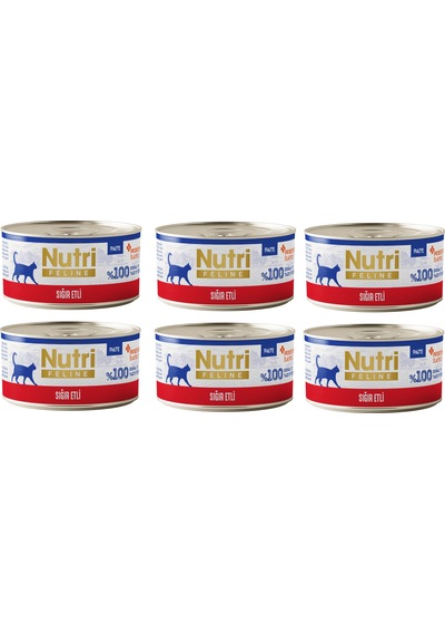 Nutri Feline Sığır Etli Pate Tahılsız Yetişkin Kedi Konservesi 70 G X 6 Adet
