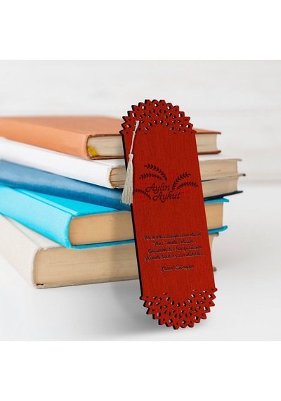 Kişiye Özel Şiirli Ahşap Kitap Ayracı - Model 5-5
