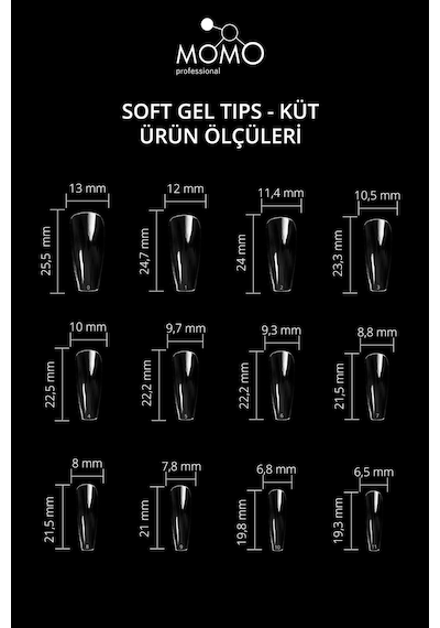 Momo Professional Tırnak Soft Gel Tips 500 Ad. Küt