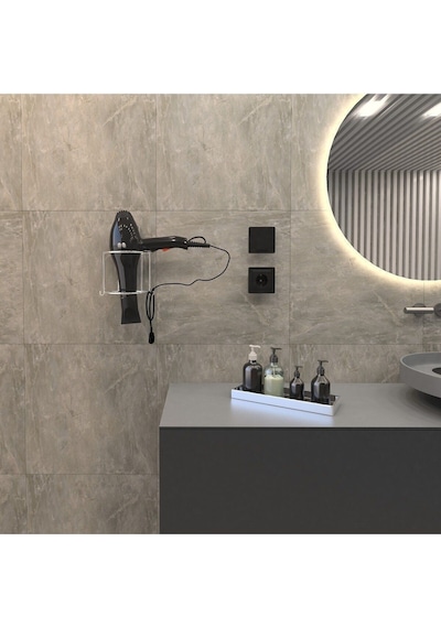 Decorev Fön Makinası Saç Kurutma Makinası Tutucu Yapışkanlı 4792 Siyah