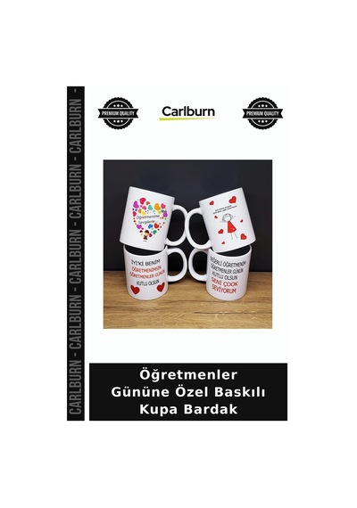 Özel Üretim Hediye Porselen Kahve Bardağı Öğretmenler Gününe Özel Baskılı Kupa Bardak