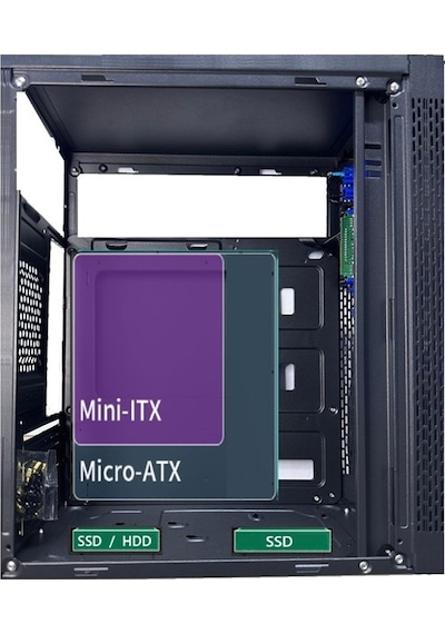 Aztech Aztb02600 Tıtan 600w Siyah Usb 2.0 Micro Atx Kasa