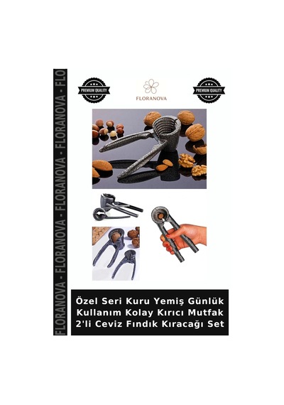 Özel Seri Kuru Yemiş Günlük Kullanım Kolay Kırıcı Mutfak 2'li Ceviz Fındık Kıracağı Set