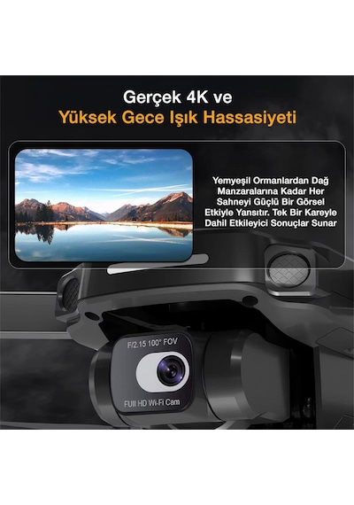 Sjrc F5s Pro+ Plus Combo 4k Kameralı Drone Seti +2batarya+3.5km Menzil+30 Dakika Uçuş Süresi+çanta+eıs Gimbal+takip Modu