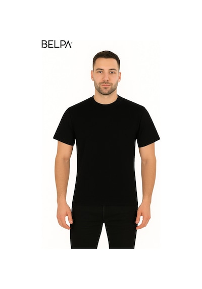 Belpa Ceylanoğlu Penye Süprem Erkek Sıfır Yaka Atlet 6'lı % 100 Pamuk Siyah