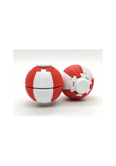 Alvera Press Küresi 3d Baskı Dönüşen Mekanik Fidget Stres Oyuncağı-beyaz-kırmızı 97992256