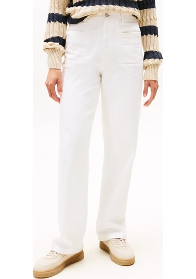 Tommy Hilfiger Dnm Whıte Relaxed St, Ybr Beyaz Kadın Kot Pantolon