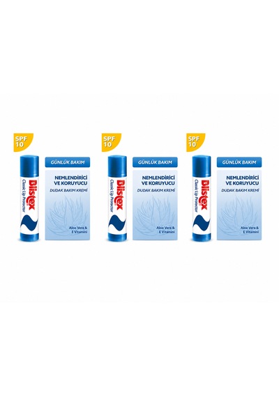 Blistex Klasik Dudak Bakım Stick Spf10, Aloe Vera Ve E Vitamini, 4,25 G, 3'lü Set