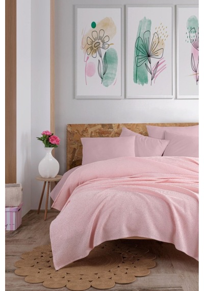 Ecocel Pike Örtü Battal King 230x240cm Karde Pudrapembe Pudrapembe