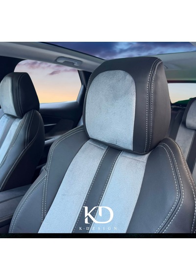 Peugeot 3008 Uyumlu Araca Özel Oto Koltuk Kılıfı 158595 Siyah-Gri