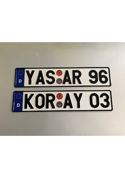 Alman Plaka, Dekor Plaka, Sarı Plaka, Süs Plakası, Yabancı Plaka