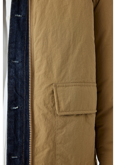 Koton Dik Yaka Fermuarlı Slim Fit Şişme Mevsimlik Ceket Bej 5wam20041hw Ekru