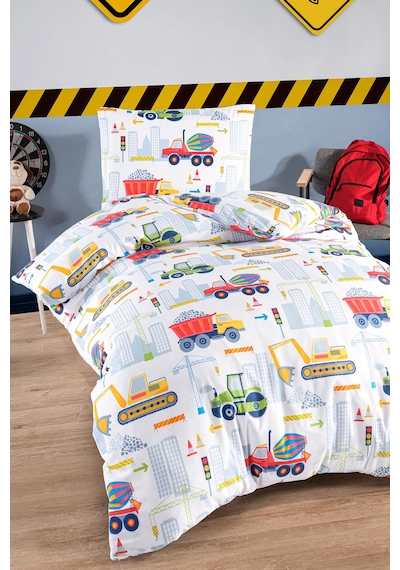 Eponj Home Junior Nevresim Seti Tek Kişilik Şantiyeparkı Beyaz Beyaz