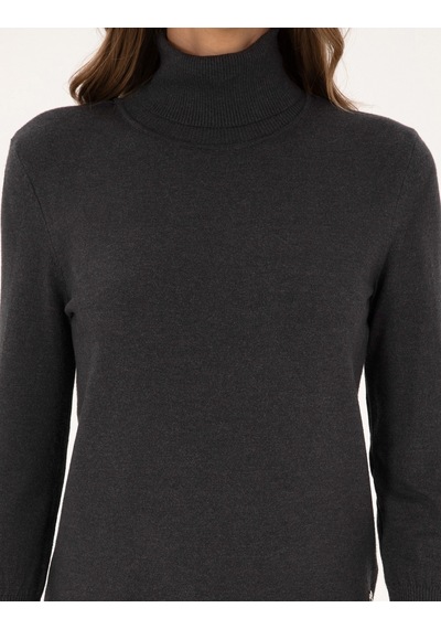 Pierre Cardin Antrasit Slim Fit Balıkçı Yaka Basic Kazak 50310886-vr006