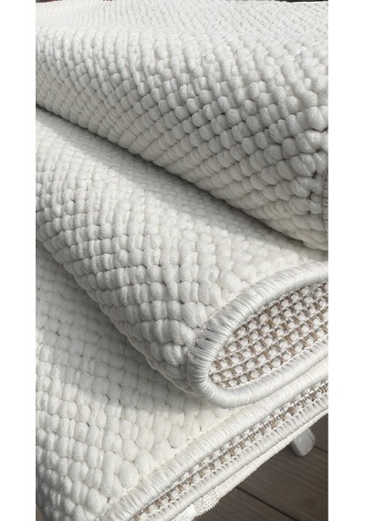 Elvey Home Krem İskandinav Yumuşak Bukle Minimalist Tozumazözel Kesim Halı Elvbklmakhal Krem