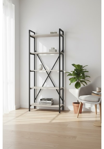Upstyle Solin Kitaplık Gri 50 180 30 Cm