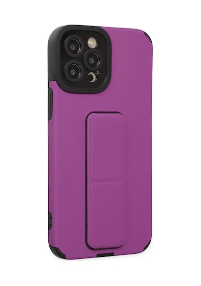 Newface Apple İphone 12 Pro Max Kılıf Mega Standlı Silikon - Mor