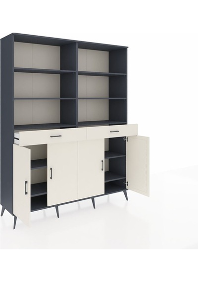 Hyperion Gardrop 10 Raflı 2 Çekmeceli 4 Kapaklı 176x44x221 Antrasit-aytaşı Aytaşı Hyperion Gardrop 10 Raflı 2 Çekmeceli 4 Kapaklı 176x44x221 Antrasit-aytaşı Aytaşı