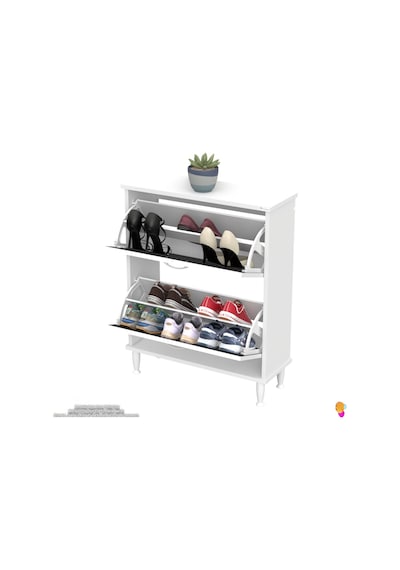 Modilayn Umay Kapı Önü 72 X 90 X 25,5 Cm Lik 2 Düşer Kapak 4 Göz Bölmeli Ayakkabılık Antrasit - Beyaz Modilayn Umay Kapı Önü 72 X 90 X 25,5 Cm Lik 2 Düşer Kapak 4 Göz Bölmeli Ayakkabılık Antrasit - Beyaz