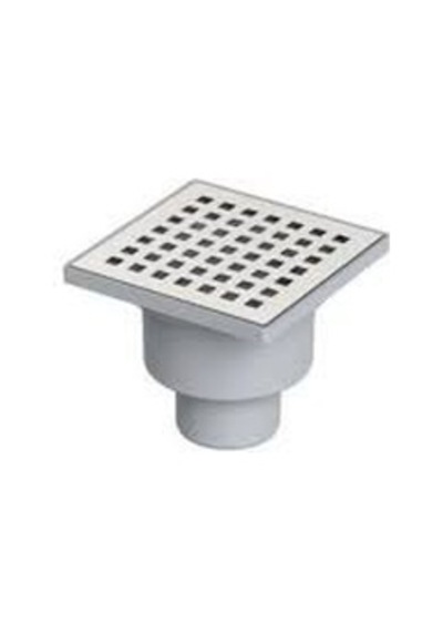 Metal Yer Süzgeci 10x10/50 Alttan Çıkışlı Gri