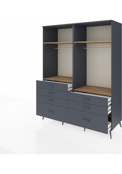 Kronos Gardrop 4 Raflı 7 Çekmeceli 2 Askılı 176x59x221 Antrasit-çam/antrasit Çam/antrasit Kronos Gardrop 4 Raflı 7 Çekmeceli 2 Askılı 176x59x221 Antrasit-çam/antrasit Çam/antrasit