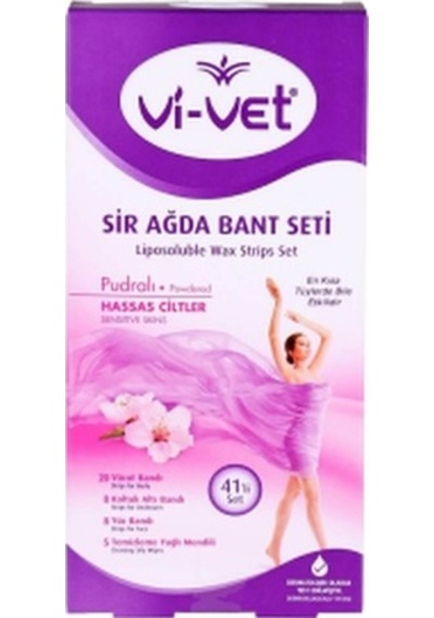 Vi-Vet Pudralı Hassas Ciltler için Sir Ağda Bant Seti 41'li