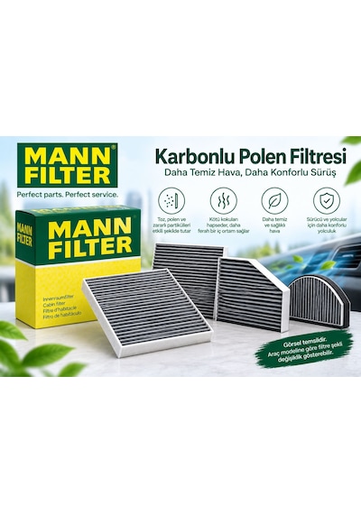 Mann-fılter Aktif Karbonlu Polen Filtresi Jeep Compass 1.6 Multijet 120 Hp 2017-2026 Uyumlu