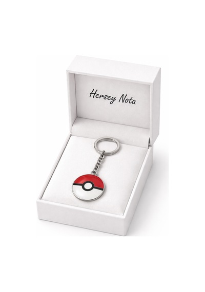 Pokemon Poke Topu Figürlü Anahtarlık Gümüş Renk Metal Unisex Yetişkin