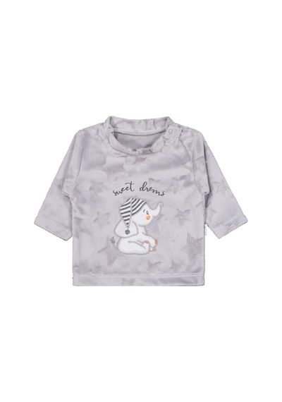 Albimini Minidamla Filli Nakış Patikli 2li 1-6 Ay Pijama Takımı - Gri