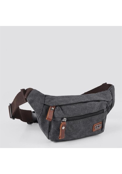 Ççs 31516 Sport Kanvas Bel Çantası Siyah Siyah