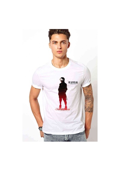 Anime Tokyo Ghoul Anteiku Baskılı Beyaz Erkek Tshirt (530995177)