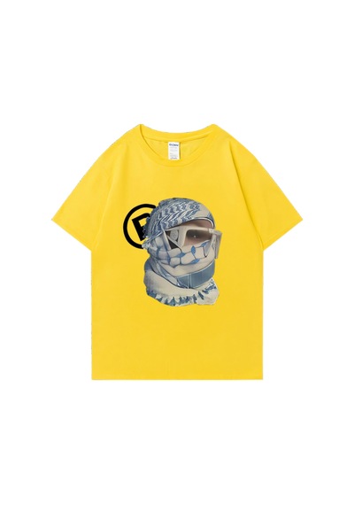 Flood Of Style En Punk Estetik Harajuku Grafik Baskı Y2k Pamuk T-shirt Retro Hip Hop Tee Kaya Emo Gevşek Str Sarı