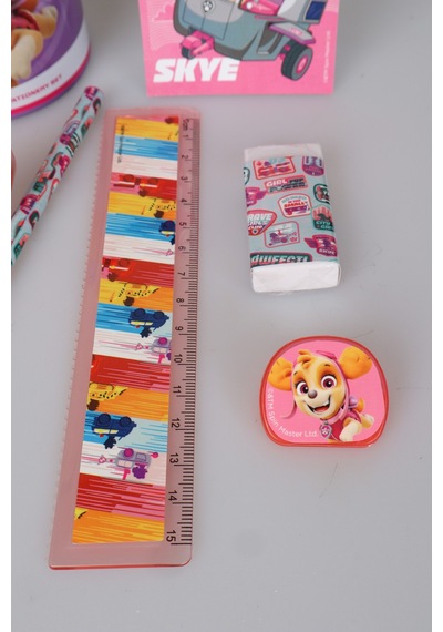 X Dekomus Lisanslı Paw Patrol Pink Paws Collection 7'li Kırtasiye Seti Metal Kalemlik,not Defteri,kurşun Kalem,cetvel,silgi,kalemtraş,ataç Seti Diğer