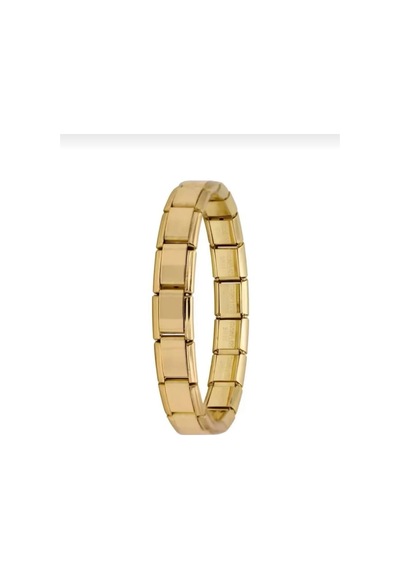 Lunarie Modüler Italian Charm Düz Gold Çelik Bileklik Altın