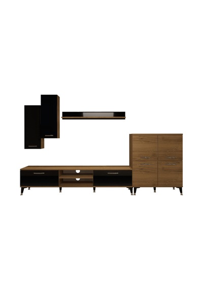 Decoraktiv Eko 6 Mdf Dvd Silver Tv Ünitesi Tv Sehpası Pera - Siyah