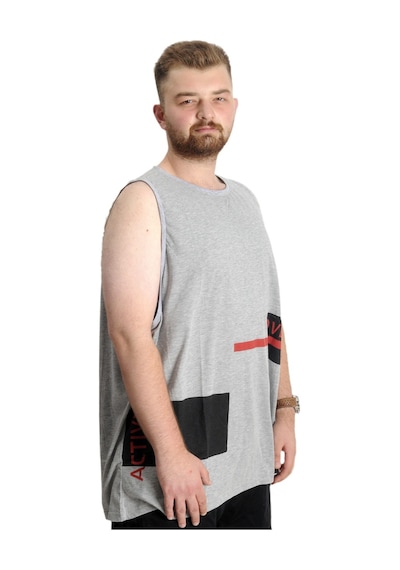 Mode Xl Büyük Beden Erkek Tshirt Kolsuz Active 22131 Grimelanj 001