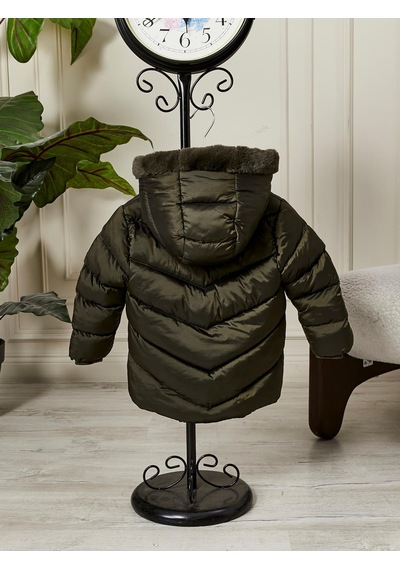 Benitto Kids Kız Bebek Çocuk Kapüşonlu Mont 51360 Haki