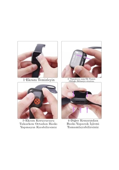 Apple Watch Uyumlu Se 1.2.3.4.5.6 Nesil 38 Mm M/l Beden Gece Mavi Silikon Kordon+kasa Koruyucu
