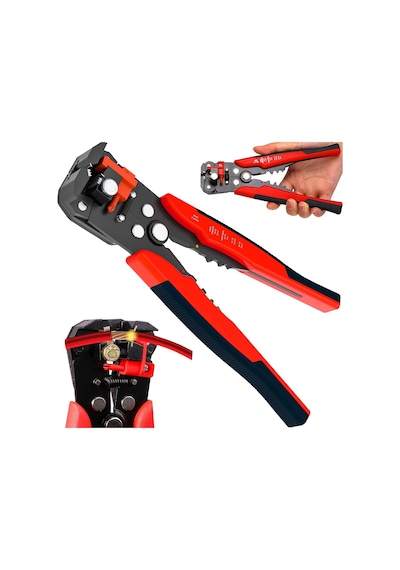 5 İ 1 Arada Otomatik Kablo Soyucu, Kesici, Kıvırıcı Ve Pabuç Sıkma Pensesi Automatic Wire Stripper & Crimper 0.2-6 Mm² Ayarlanabilir Soyma Uzunluğu, Ergonomik Tutma Kolu