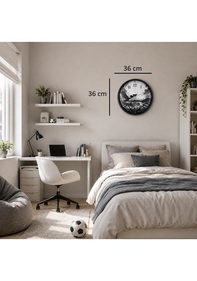 Büro Ev Ofis Dekoru İçin 36cm Siyah Efsane Kartal Cm Duvar Saati Diğer