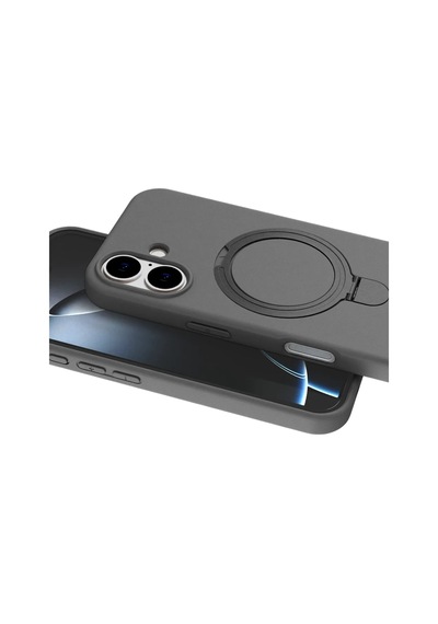 Apple İphone 16 Plus Regal Magsafe Standlı Kapak - Titan Gri 0.2M-Çok Renkli