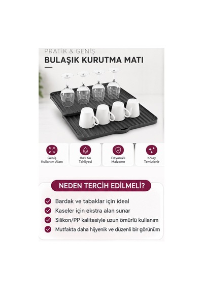 Genişleyebilir Bulaşıklık Tezgah Üstü Bulaşık Düzenleyici Tabaklık Bardaklık Kurutmalık Çok Renkli