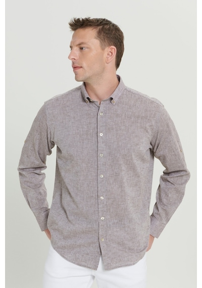 AC&Co / Altınyıldız Classics Erkek Kahverengi Comfort Fit Rahat Kesim Düğmeli Yaka Casual Keten Gömlek 4A2022200085KHVL Kahverengi AC&Co / Altınyıldız Classics Erkek Kahverengi Comfort Fit Rahat Kesim Düğmeli Yaka Casual Keten Gömlek 4A2022200085KHVL Kahverengi
