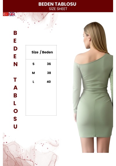 Zedefx Kadın Tek Omuz Bodycon Elbise Yeşil