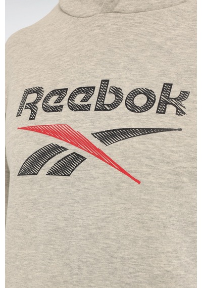 Reebok New Id Reg Hoodıe Gri Erkek Sweatshirt 000000000102055720 Gri-lacı-kırmızı Çok Renkli