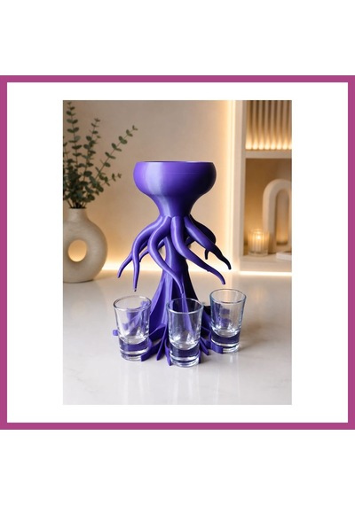 Gees Global 3d Baskı Ahtapot Shot Dispenser - Eğlenceli Bardak Dağıtıcı Ve Masaüstü Sunum Aparatı Gbzs Çok Renkli