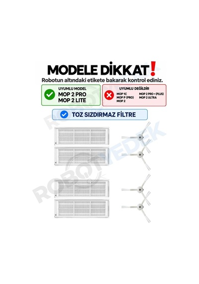 Mop 2 Pro Beyaz Mjst1shw Uyumlu Yedek Hepa Filtre Yan Fırça-8 Parça Sku: Zeusb0bwvbd5bx