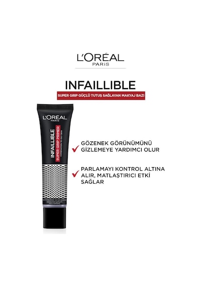 L'Oreal Paris Infallible Super Primer Güçlü Tutuş Sağlayan Makyaj Bazı