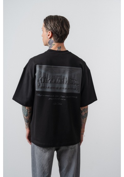 Respire Erkek Da Vinci The Last Supper Baskılı Oversize T-shirt Siyah